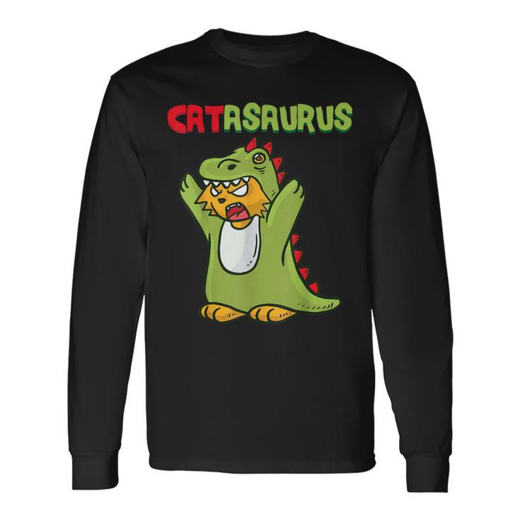 Catasaurus T-Rex Cat Kitten Dinosaur Feline Dino Dragon 長袖Tシャツ