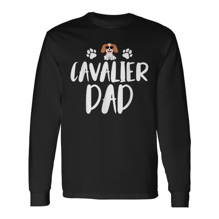 Cavalier Dad Cavalier King Charlespaniel Cane Papà Maglietta a maniche lunghe