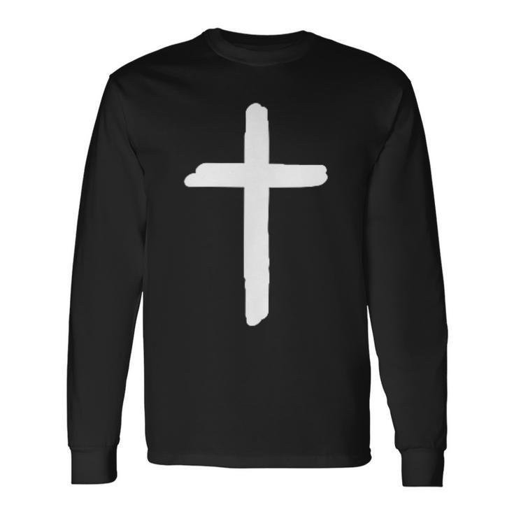 Croix Chrétienne Minimaliste Croix Petite Croix Discrète T-shirt à manches longues