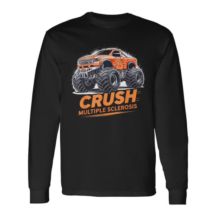Crush Multiple Sclerosis Awareness Monster Truck Toddler Boy Long Sleeve T-Shirt
