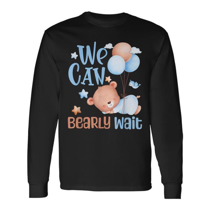 Cute We Can Bearly Wait For Gender Neutral ベビーシャワーパーティー 長袖Tシャツ