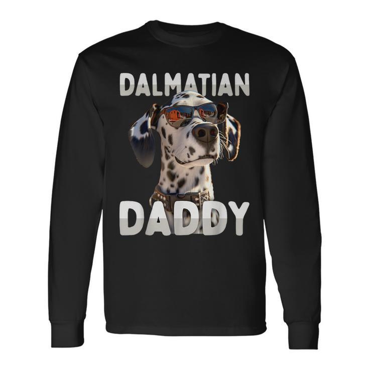 Dalmatian Daddy Cani Papà Festa Del Papà Dad Dalmata Maglietta a maniche lunghe