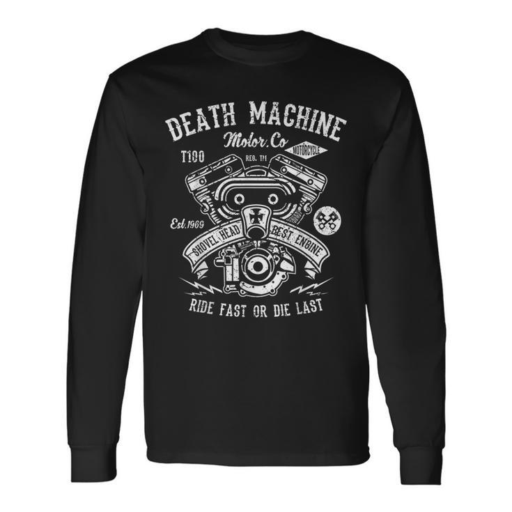 Death Machine Ride Fast Or Die Last ビンテージtシャツ 長袖Tシャツ