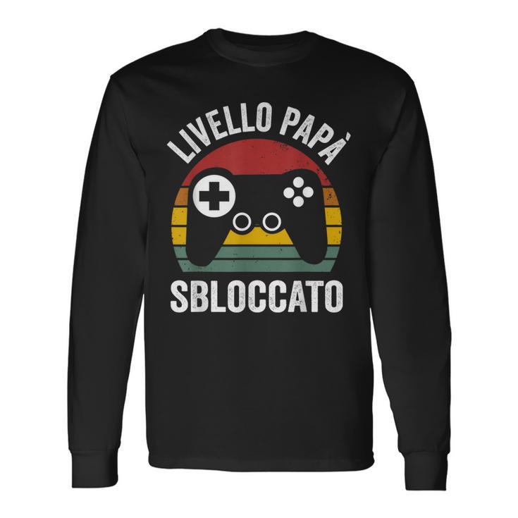 Divertente Nuovo Papà Camicia Papà Livellobloccato Maglietta a maniche lunghe