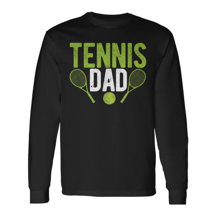 Divertente Papàportivo Giocatore Allenatore Fan Festa Del Papà Tennis Papà Maglietta a maniche lunghe