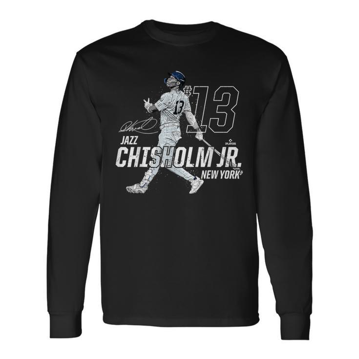 Dynamic Pose Jazz Chisholm Jr New York Baseball Mlbpa 長袖Tシャツ