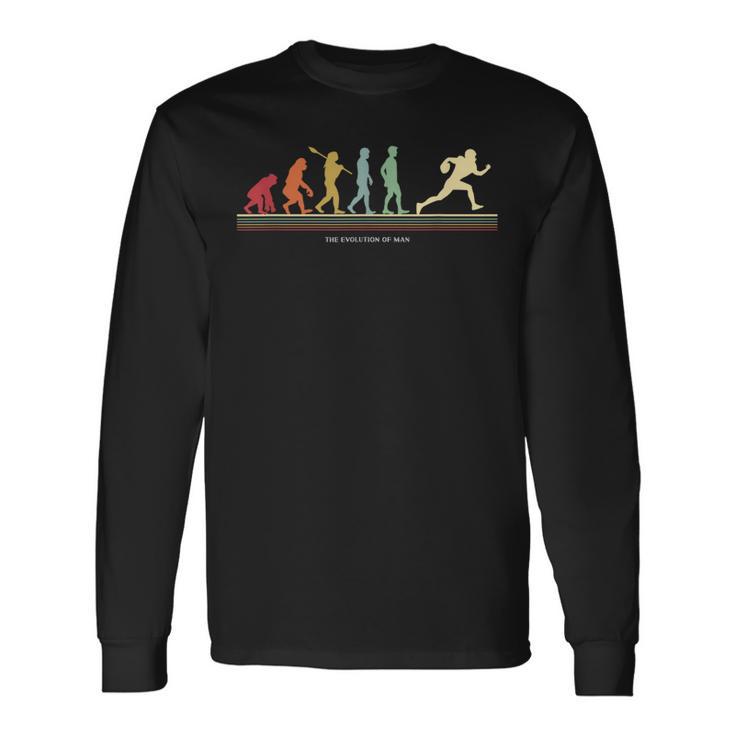 The Evolution Of Man アメリカンフットボール選手 長袖Tシャツ