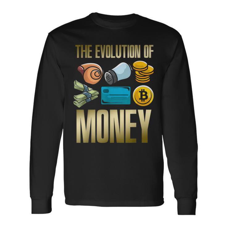 Evolution Of Money お金の進化 ビットコインプランb 暗号通貨btc ホドル 長袖Tシャツ