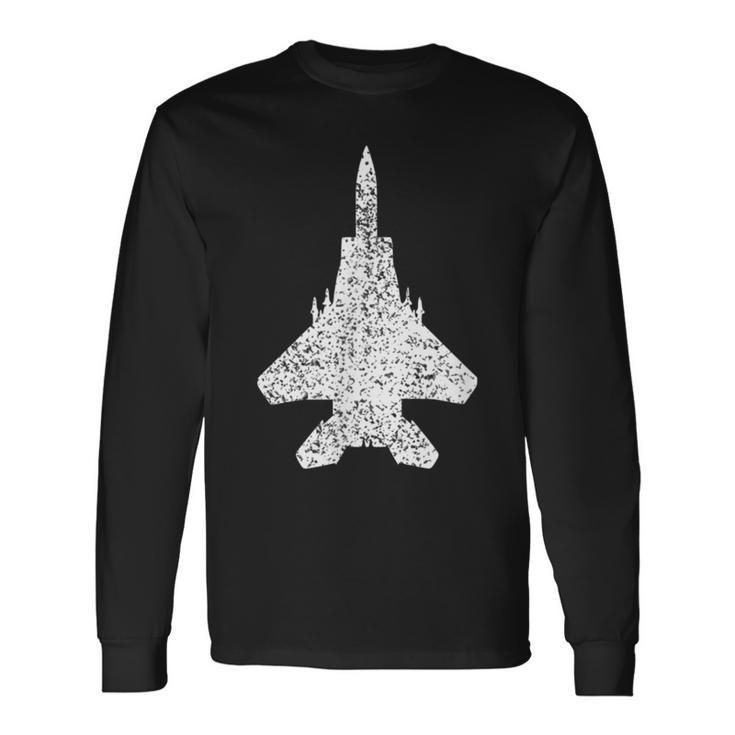 F-15 イーグルジェットファイター 長袖Tシャツ