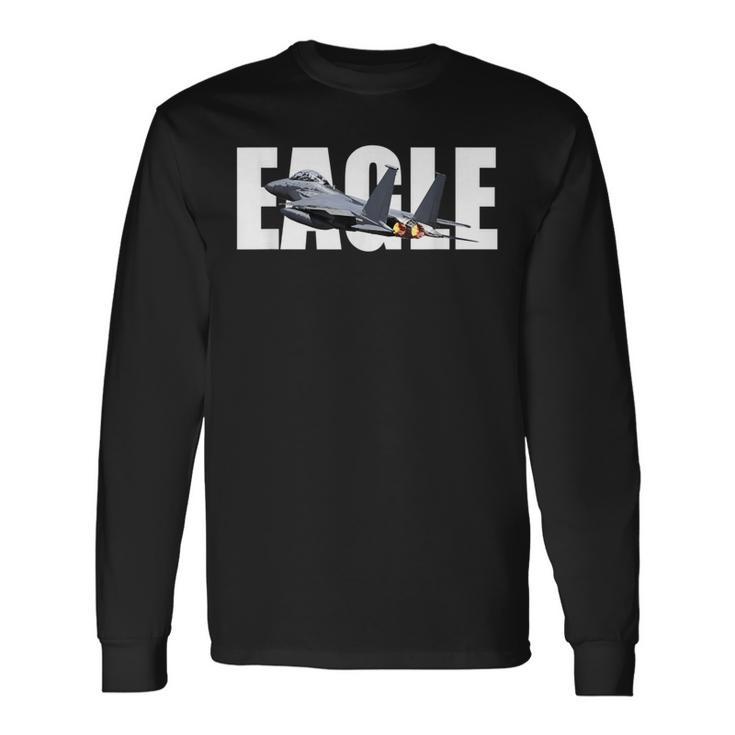 F-15 イーグルジェット飛行機 長袖Tシャツ