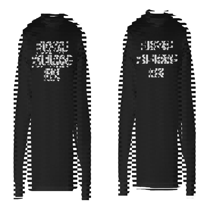 F Ck You F Cking F Ck 面白い皮肉tシャツ ギャグギフト 長袖Tシャツ