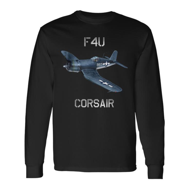 F4u コルセア ヴィンテージ Us Ww2 ウォーバード戦闘機 長袖Tシャツ