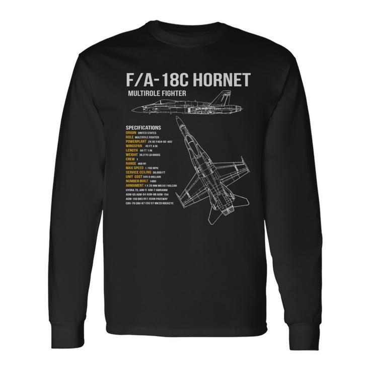 FA-18 ホーネット 長袖Tシャツ