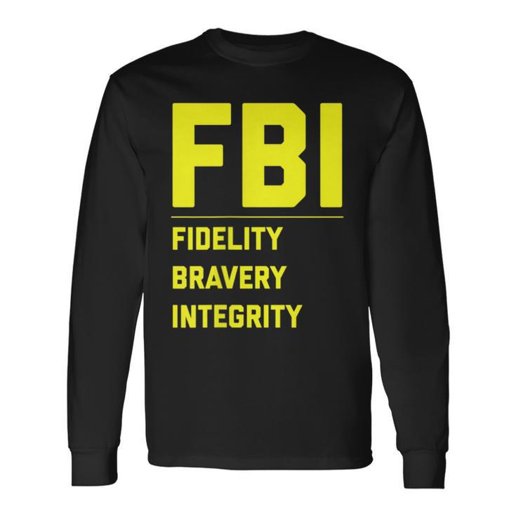 Fbi Motto 「Fidelity Bravery Integrity」 法執行機関 長袖Tシャツ