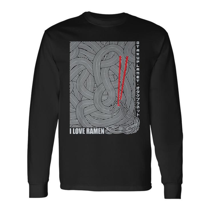 Fideos Ramen Japoneses En Harajuku Estética Retroaporwave Camiseta de manga larga