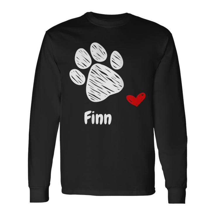 Finn Dog Paw Best Puppy Dog Finn Dog Lover 長袖Tシャツ