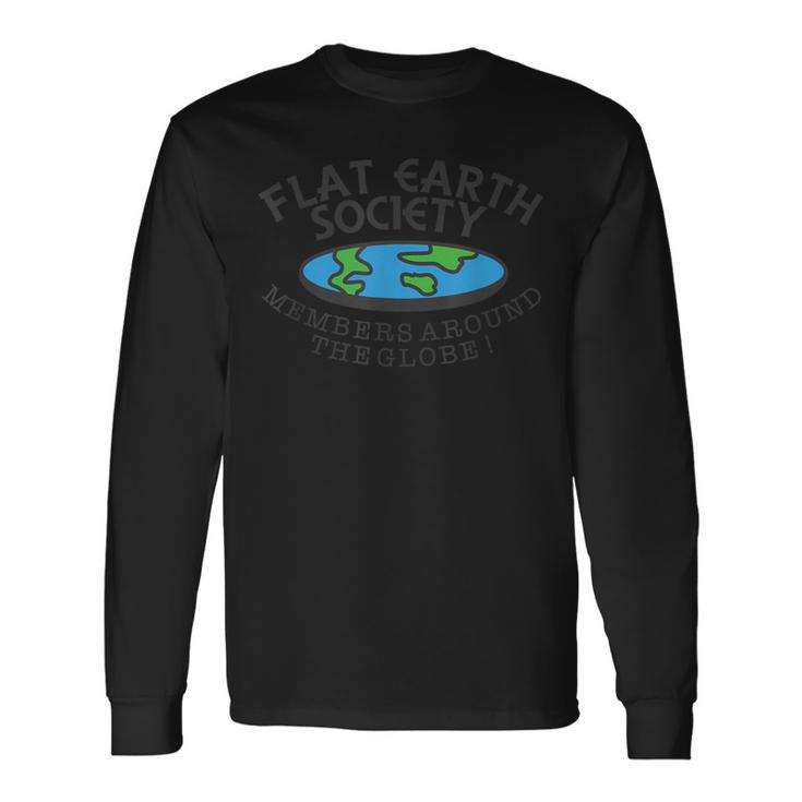 Flat Earthociety Members Around The Globe ジョーク 長袖Tシャツ