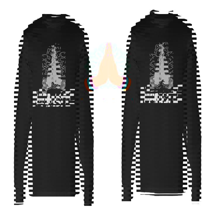 Fold Your Hands 瞑想 ナマステ 長袖Tシャツ