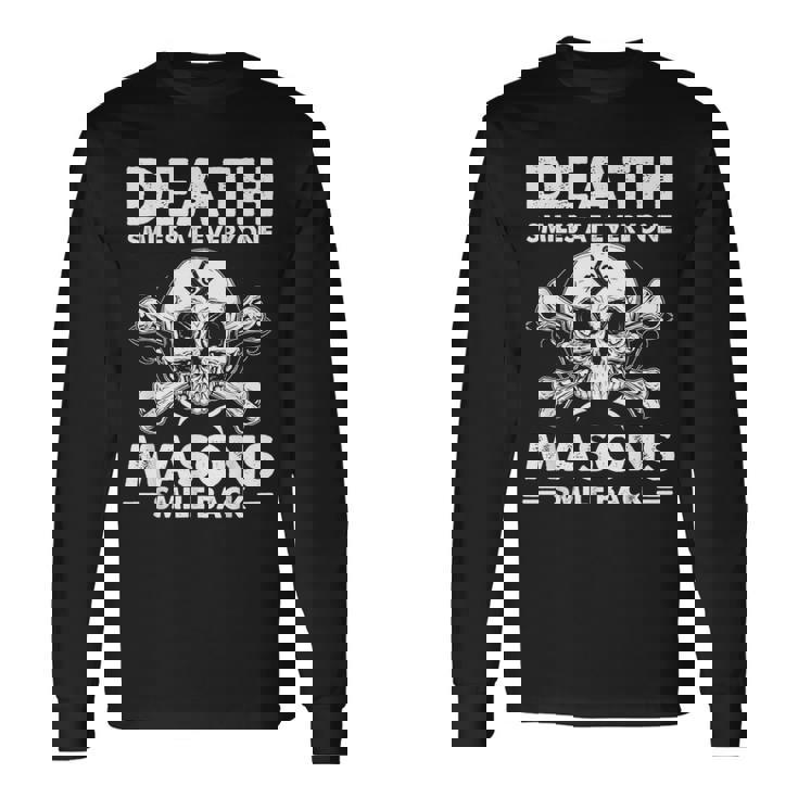 Freemasonkull Quote Deathmiles Mason ユーモア フリーメイソン 長袖Tシャツ