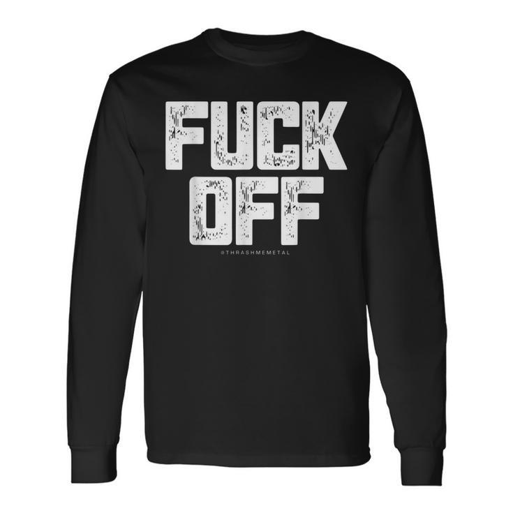 メンズ Fuck Off Thrash メタル 長袖Tシャツ