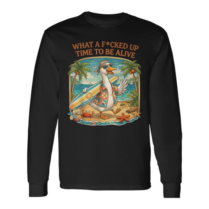 Gooseurf Beachummer なんてワイルド・タイム・ア・ワイルド・タイム・ア・アライブだ 長袖Tシャツ