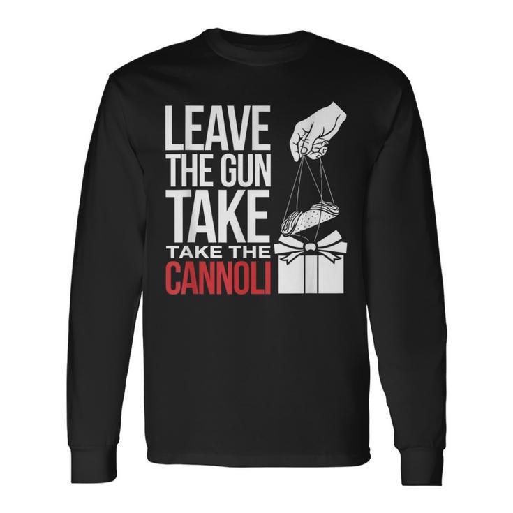 Leave The Gun Take The Cannoli メンズ レディース イタリア国旗 長袖Tシャツ