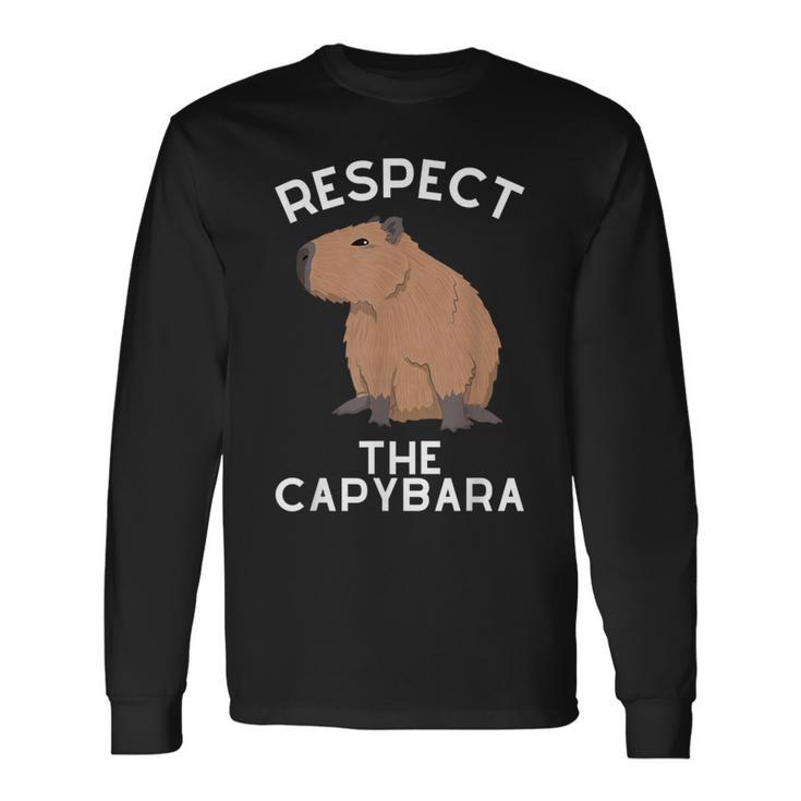Respect The Capybara げっ歯類好き カピバラ アニマルジョーク 長袖Tシャツ