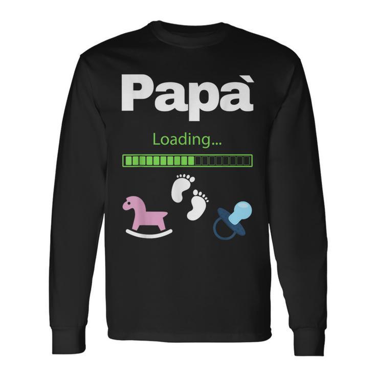 Futuro Papà Padre Daddy Loading Gravidanza Regalo Famiglia Maglietta a maniche lunghe