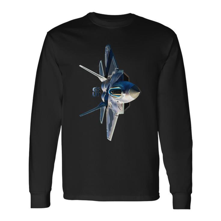 G's Up、戦闘機f-22、ジェット&飛行機好きに。 長袖Tシャツ