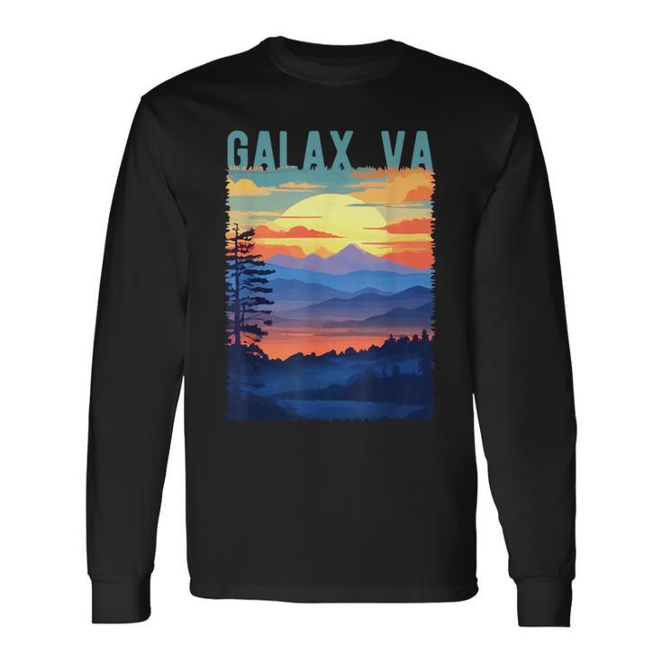 Galaxirginia Usa 山景色 サンセットスタイルデザイン 長袖Tシャツ