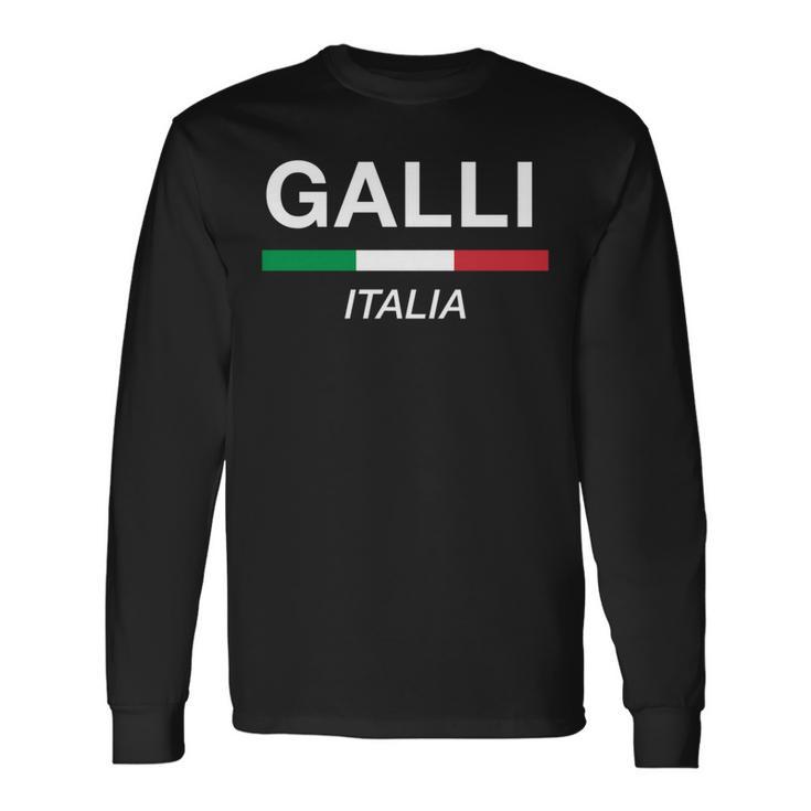 Galli イタリア製 ファミリーネーム イタリア 国旗 長袖tシャツ 長袖Tシャツ