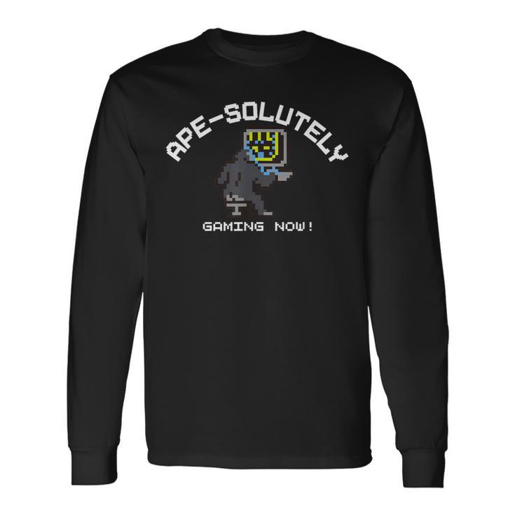Gaming Ape ゲーミング エイプ 類人猿 猿 ゲーム 白 長袖Tシャツ