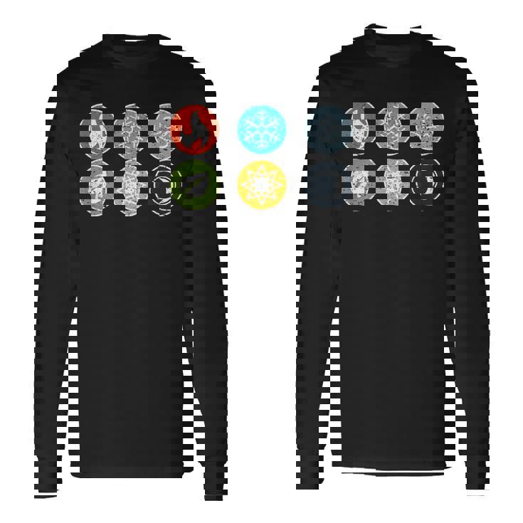 Gloomhaven Elements シンボル 火 氷 空 地球 ライトダーク 長袖Tシャツ ギフトのアイデア