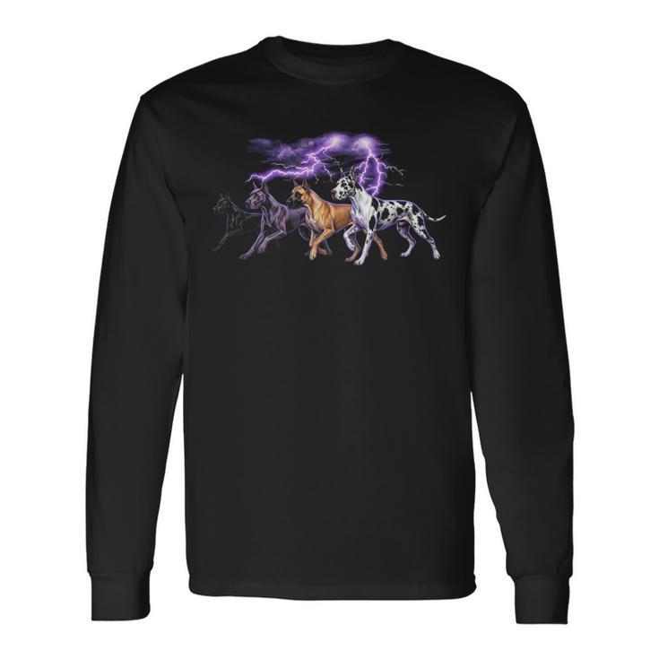 Great Dane ビンテージ 90年代 犬好き グレートデーン オーナー メンズ レディース 長袖Tシャツ