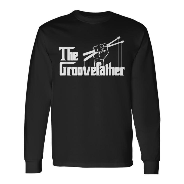 The Groovefatherintage Drumsドラミングバンドドラマー 長袖Tシャツ