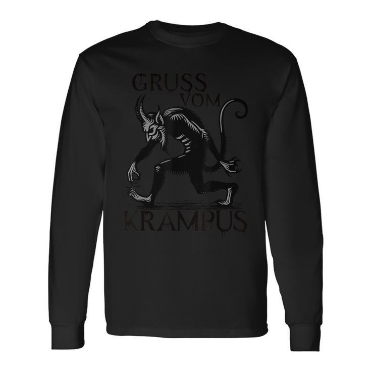 Grussom Krampus Dark Christmas Horror Krampusaludos Camiseta de manga larga