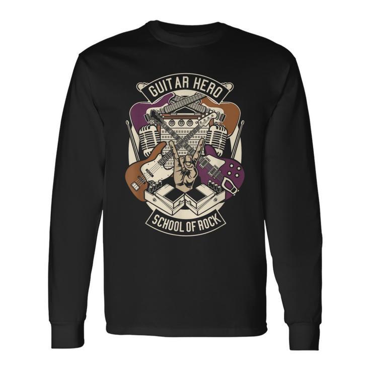 Guitar Heroes スクール オブ ロック ギター ラバー ギタリスト ギター 長袖Tシャツ ギフトのアイデア