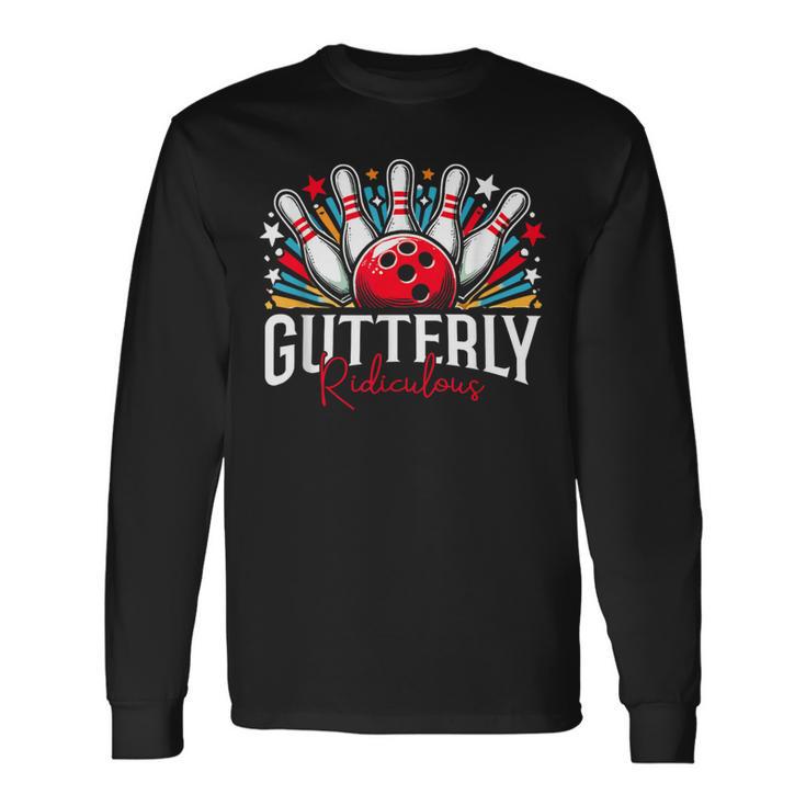 Gutterly とんでもないボーリングスポーツボウラー 長袖Tシャツ