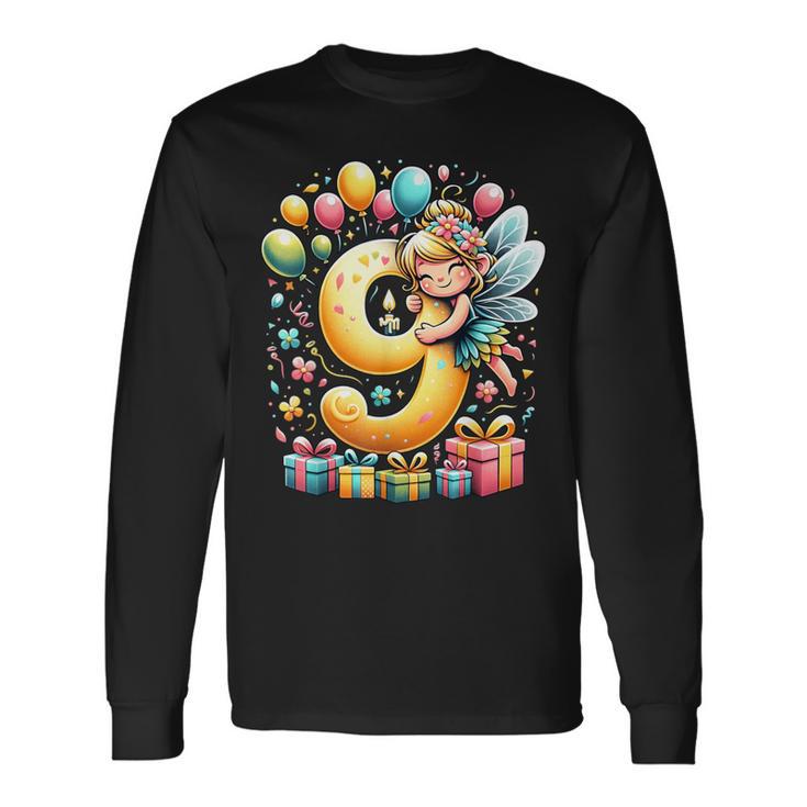 Hada 9º Cumpleaños Para Niño Niña 9 Años Noveno Nueve Hada Camiseta de manga larga