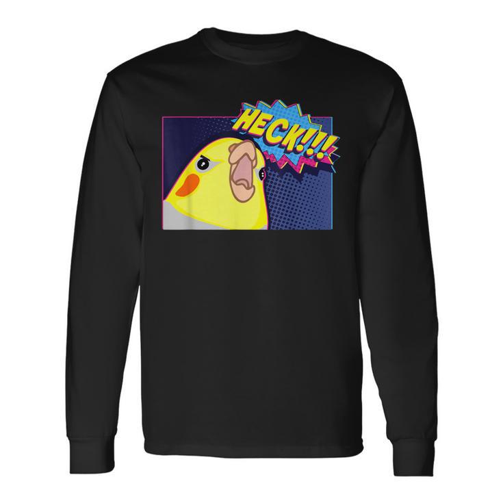 Heck Cockatiel Birb Memes Angry Parrot Lover 長袖Tシャツ ギフトのアイデア