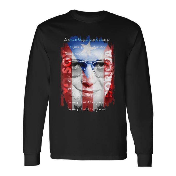 Hector Lavoe Yooy Boricua プエルトリコ国旗 La Borinquena 長袖Tシャツ