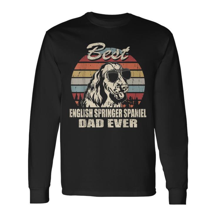 Il Miglior Papà Inglesepringerpaniel Dad Everintage Retro Dad Maglietta a maniche lunghe