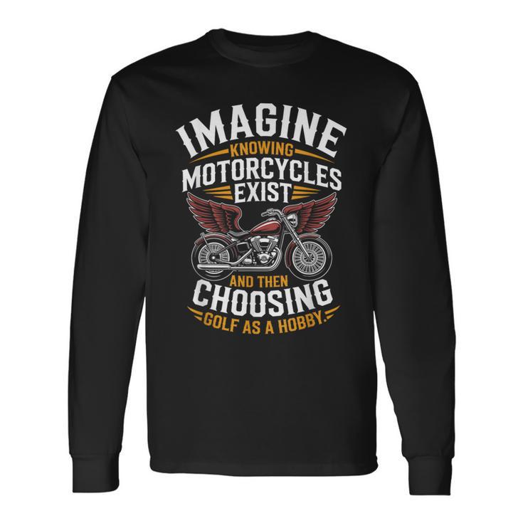 Imagine Motorcycles Exist Chopper Club バイカー バイク 長袖Tシャツ