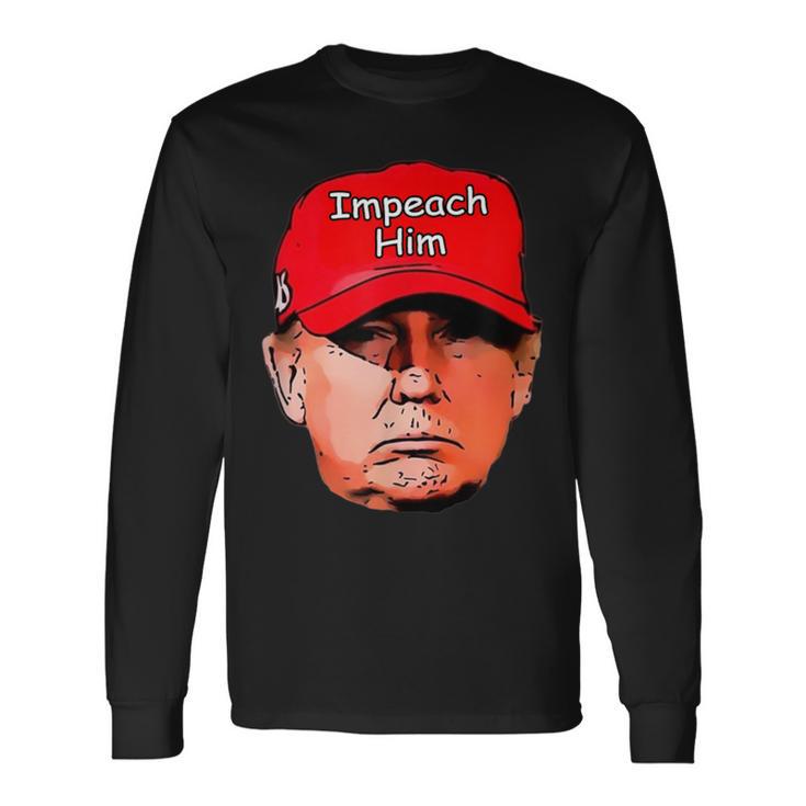 Impeach Trumptupid レッドキャップ ジョーク 民主党員 Usa 弾丸 長袖Tシャツ