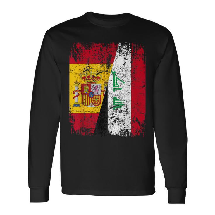 Irak España Bandera De La Amistad Irak Camiseta de manga larga
