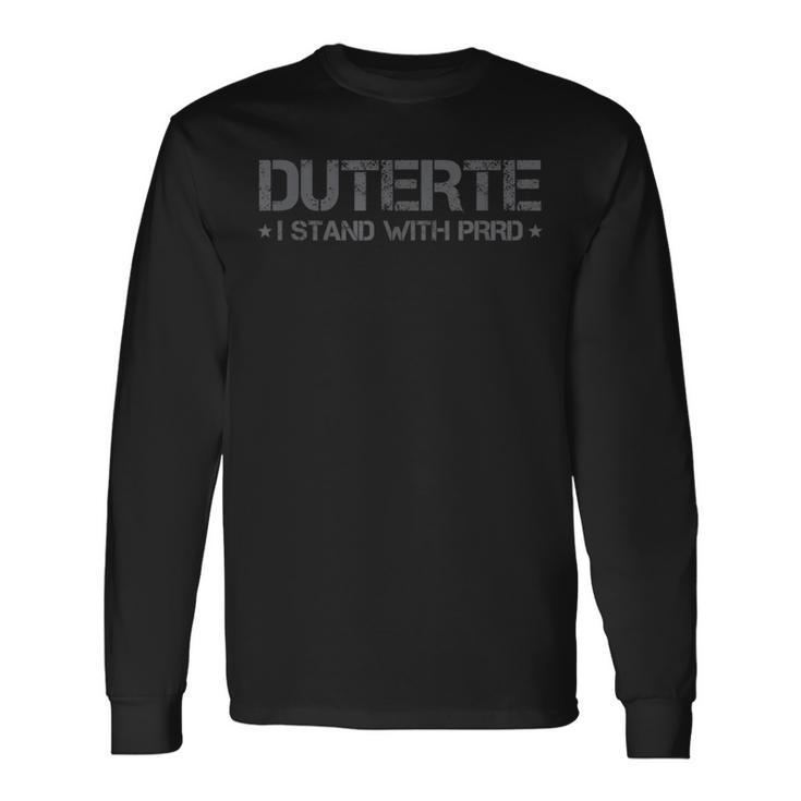 Itand With Digong Duterte Prrd Du30 フィリピン国旗 長袖Tシャツ
