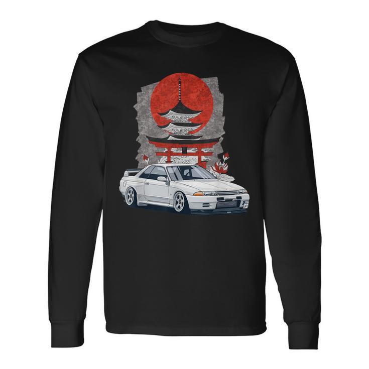 Jdm スカイライン 32 カーチューニング 日本 神社 ドリフト 長袖Tシャツ ギフトのアイデア