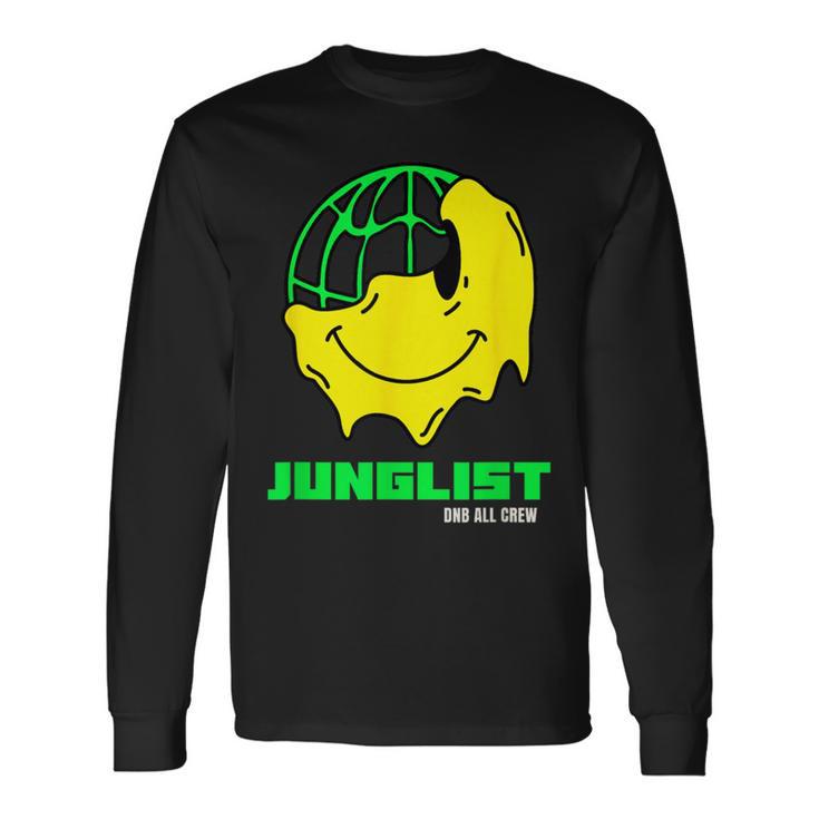 Junglist ドラムとベース Dnb スマイリー 長袖Tシャツ