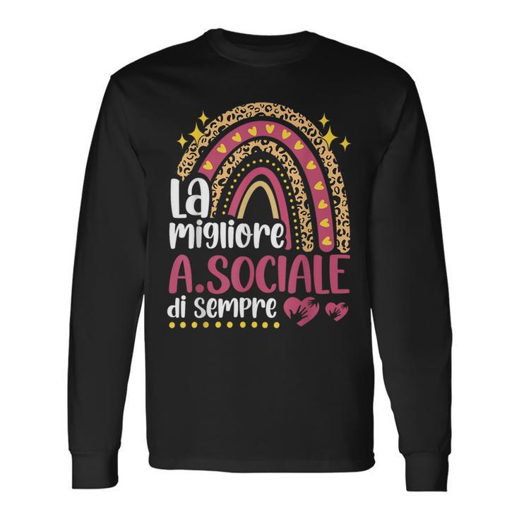 La Migliore Assistenteociale Diempre Divertente Donna Maglietta a maniche lunghe Ideas de regalos