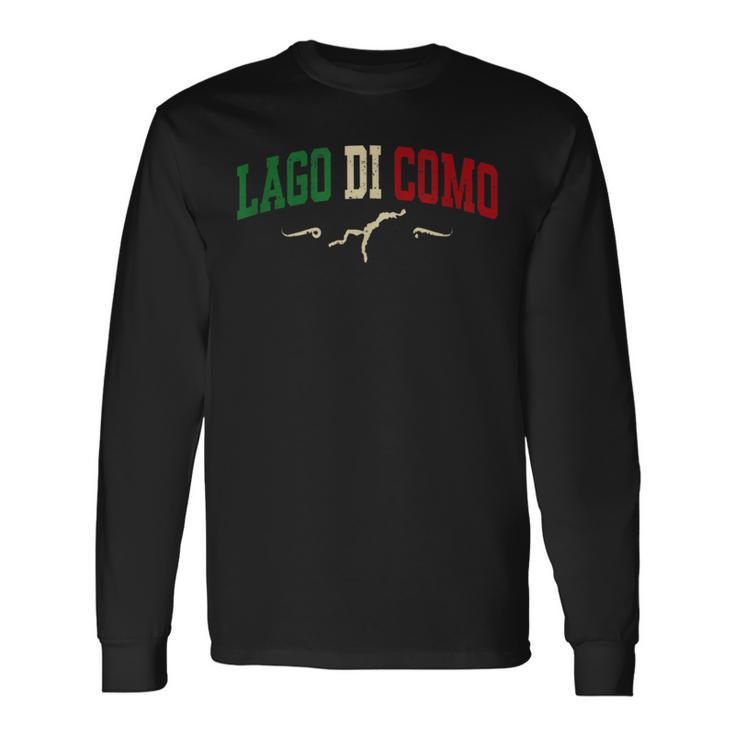 Lac De Côme Lago Di Como Italieacancesouvenir T-shirt à manches longues